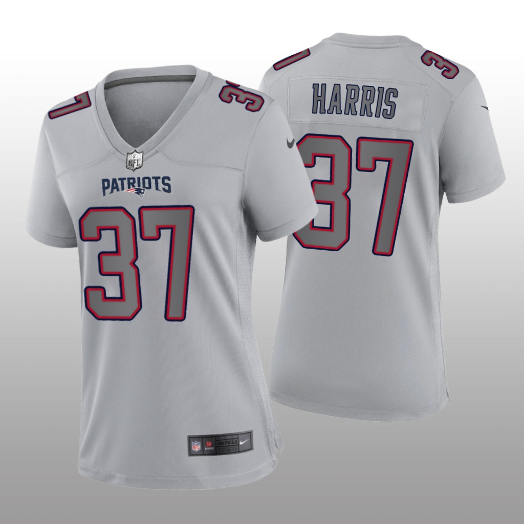New England Patriots Damien Harris Gray Jersey Atmosphere Fashion Game - Women's