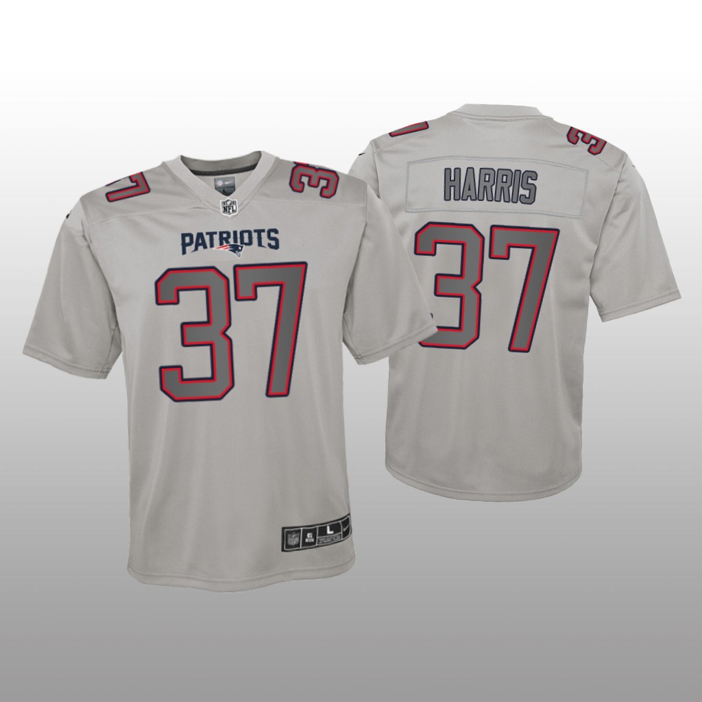New England Patriots Damien Harris Gray Jersey Atmosphere Fashion Game - Youth