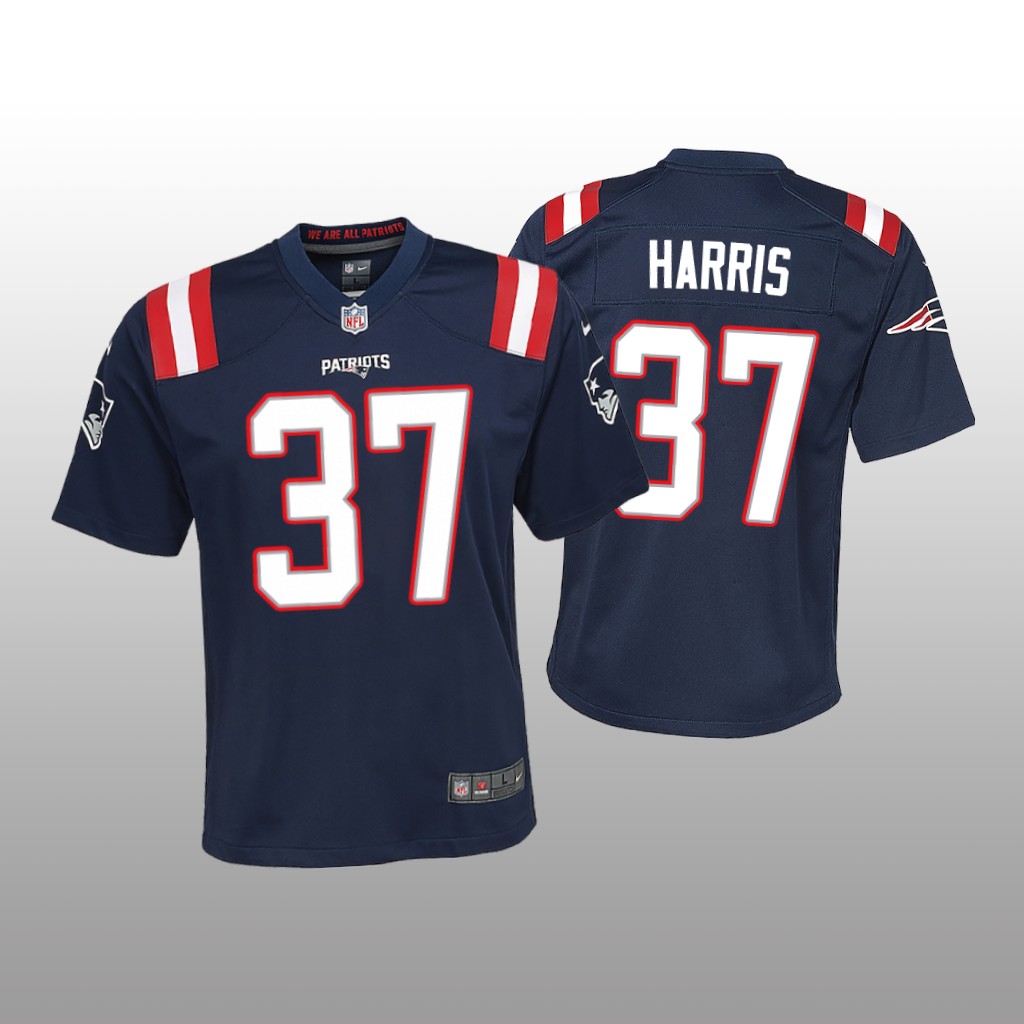 New England Patriots Damien Harris Navy Jersey Game - Youth