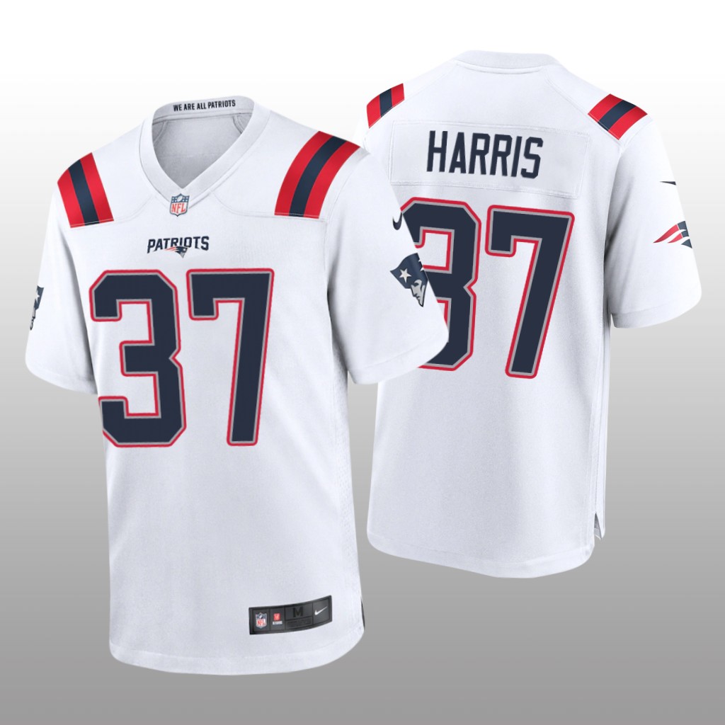 New England Patriots Damien Harris White Jersey Game - Men's