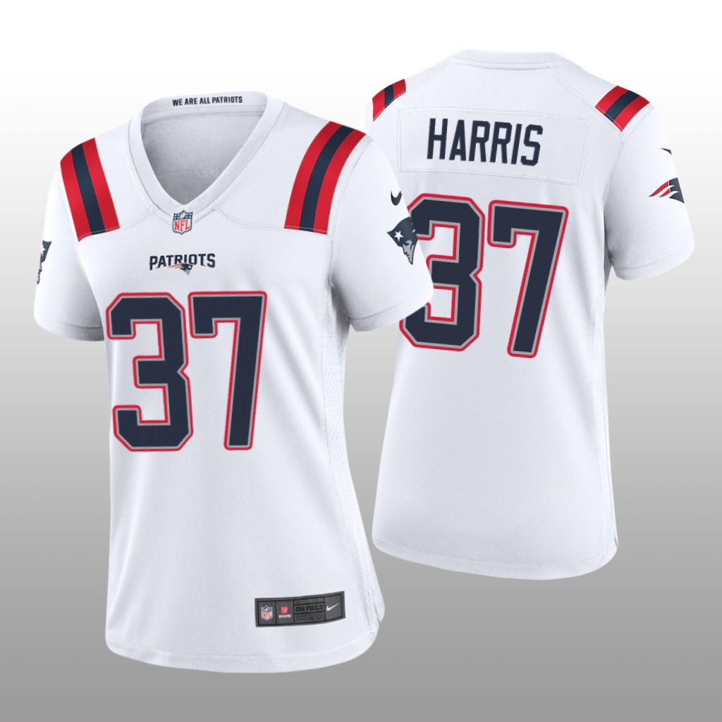 New England Patriots Damien Harris White Jersey Game - Women's