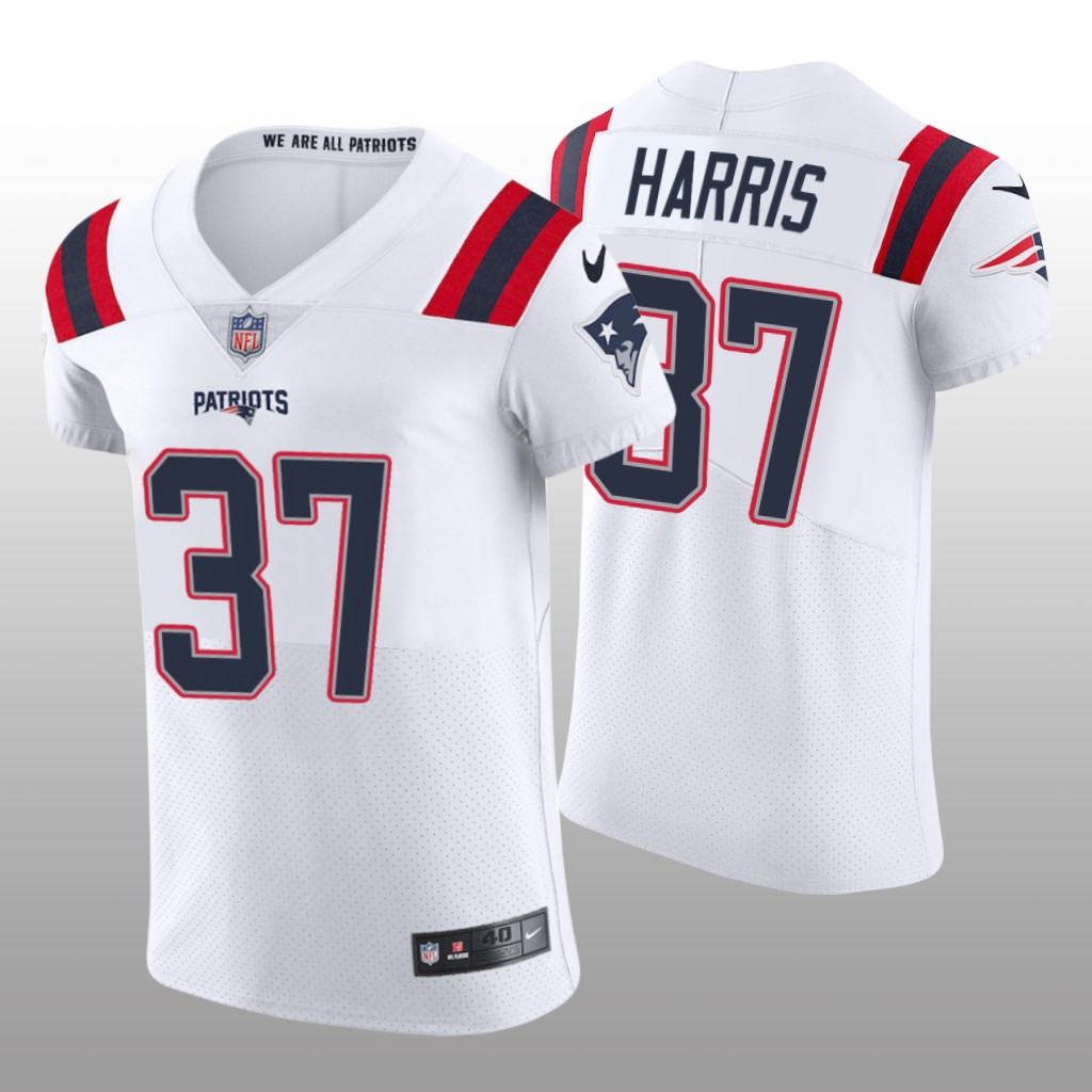 New England Patriots Damien Harris White Jersey Vapor Elite Men's