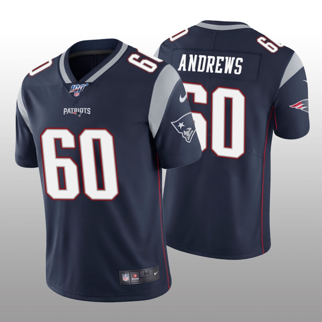 New England Patriots David Andrews Navy Vapor Limited Jersey 100th Season - Men's