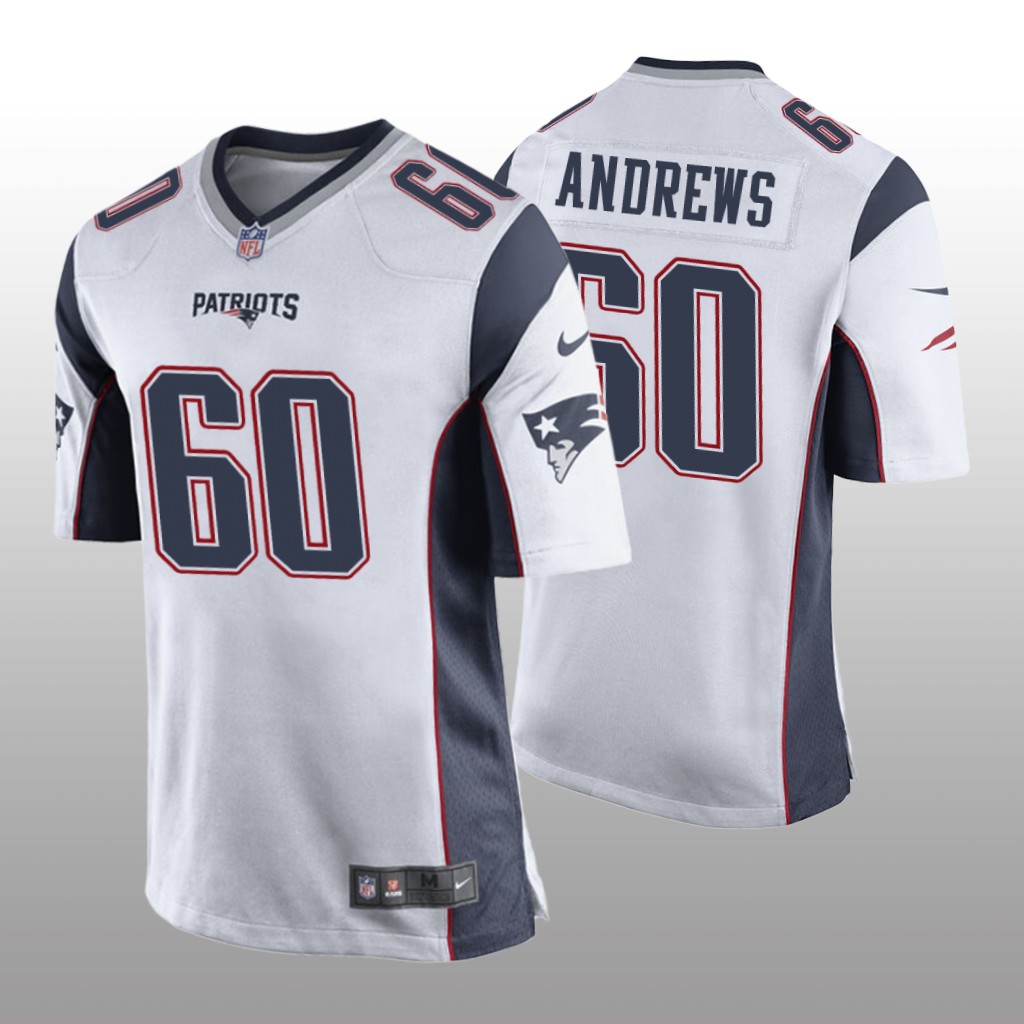 New England Patriots David Andrews White Jersey Game - Men's