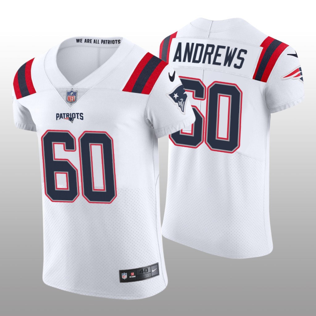 New England Patriots David Andrews White Jersey Vapor Elite Men's