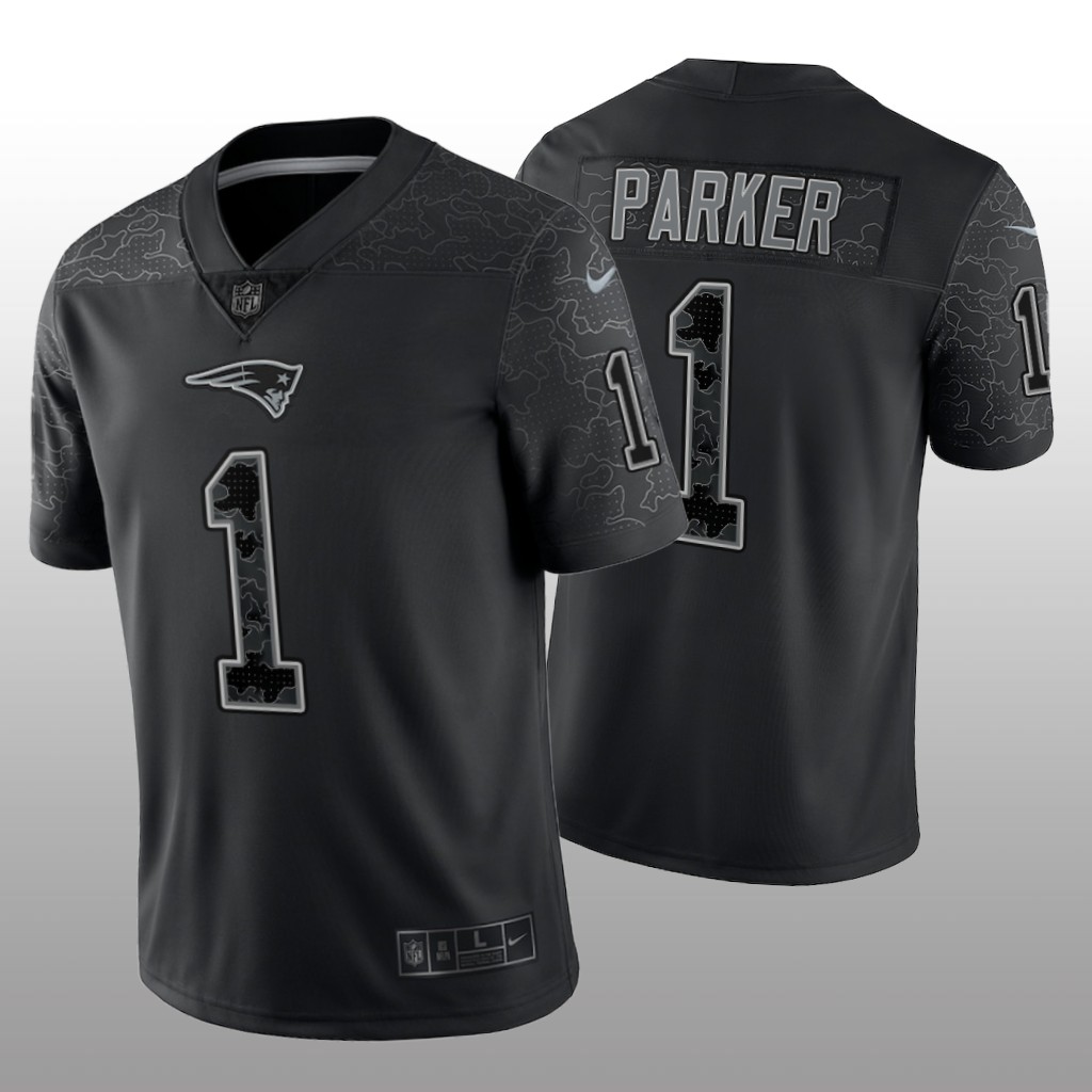 New England Patriots DeVante Parker Black Jersey Reflective Limited - Men's