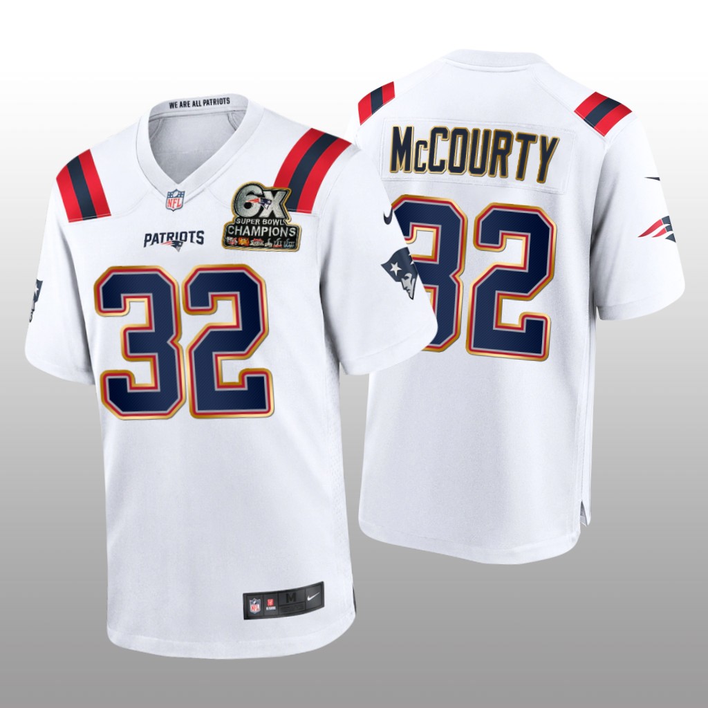 New England Patriots Devin McCourty White Game 6X Super Bowl Champions Patch - Men's
