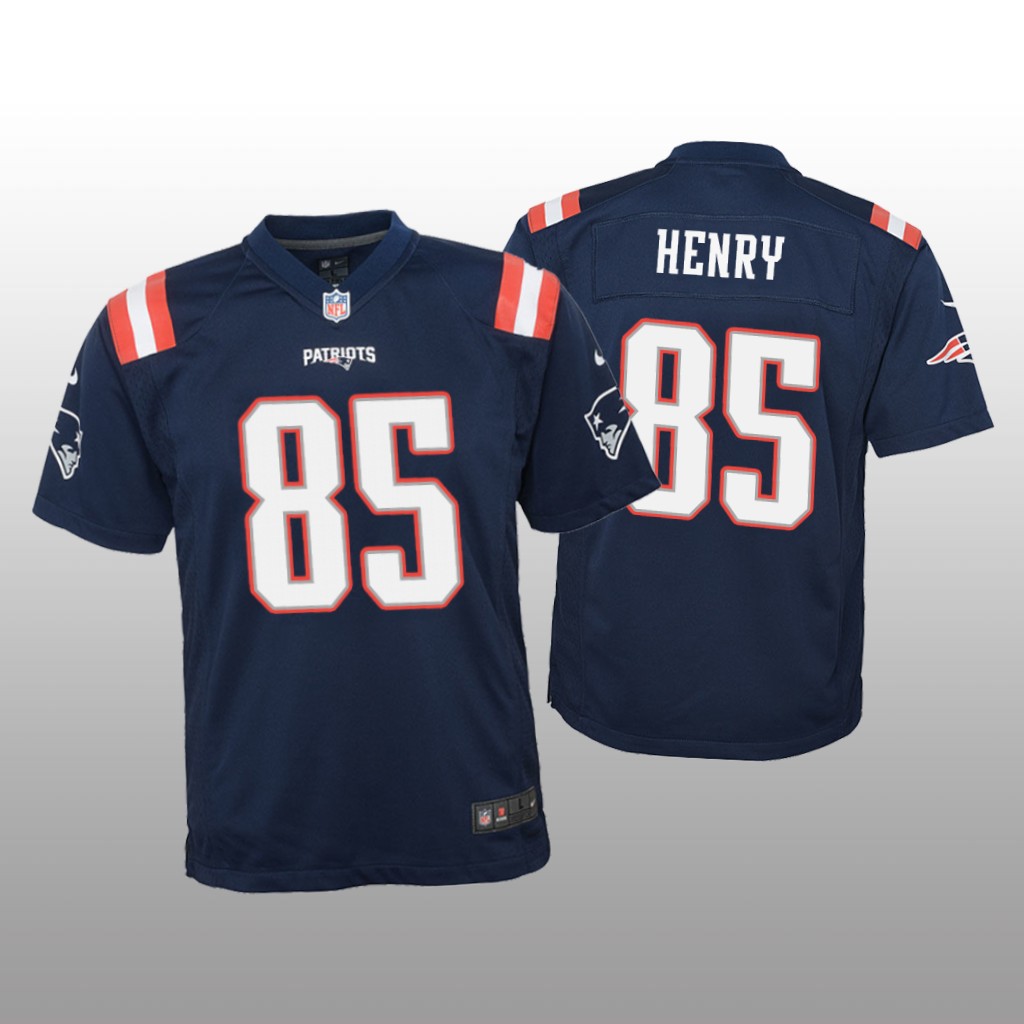 New England Patriots Hunter Henry Navy Jersey Color Rush Game - Youth