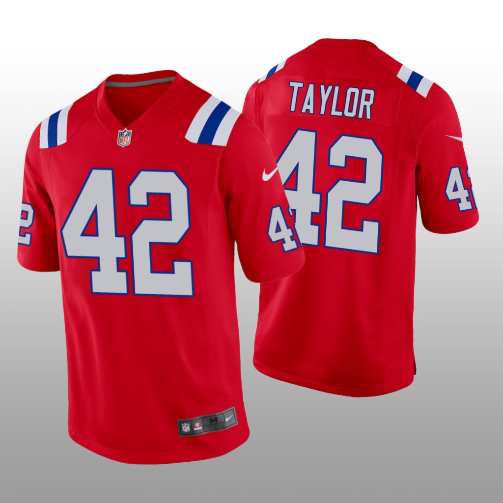 New England Patriots J.J. Taylor Red Jersey Alternate Game - Men's