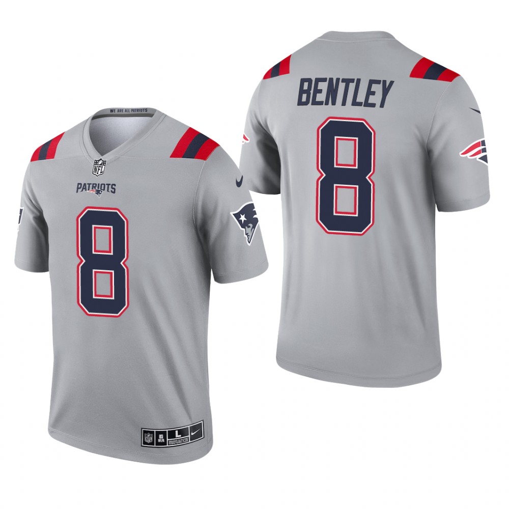 New England Patriots Ja'Whaun Bentley Gray Jersey Inverted Legend - Men's