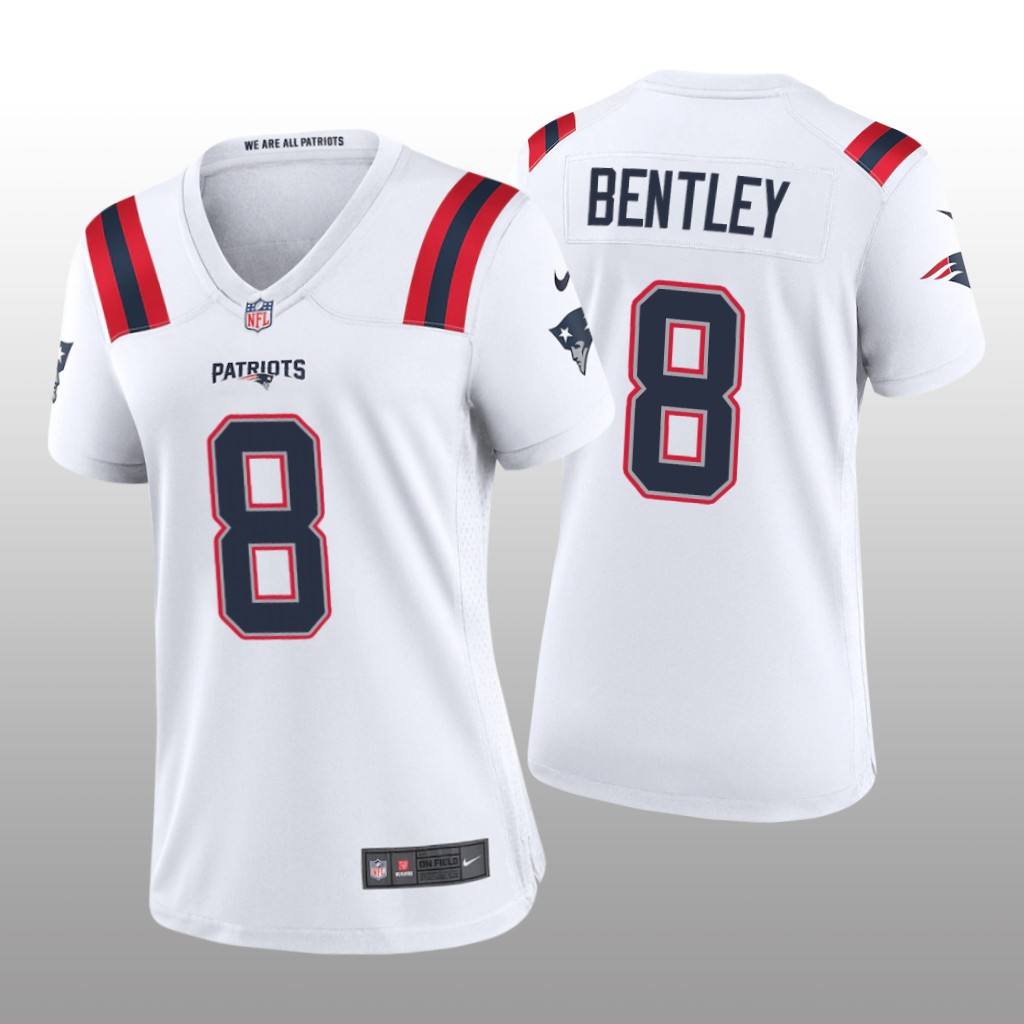 New England Patriots Ja'Whaun Bentley White Jersey Game - Women's
