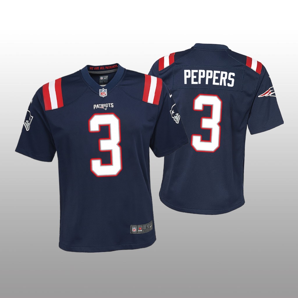 New England Patriots Jabrill Peppers Navy Jersey Game - Youth