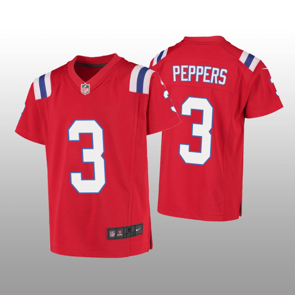 New England Patriots Jabrill Peppers Red Jersey Game - Youth