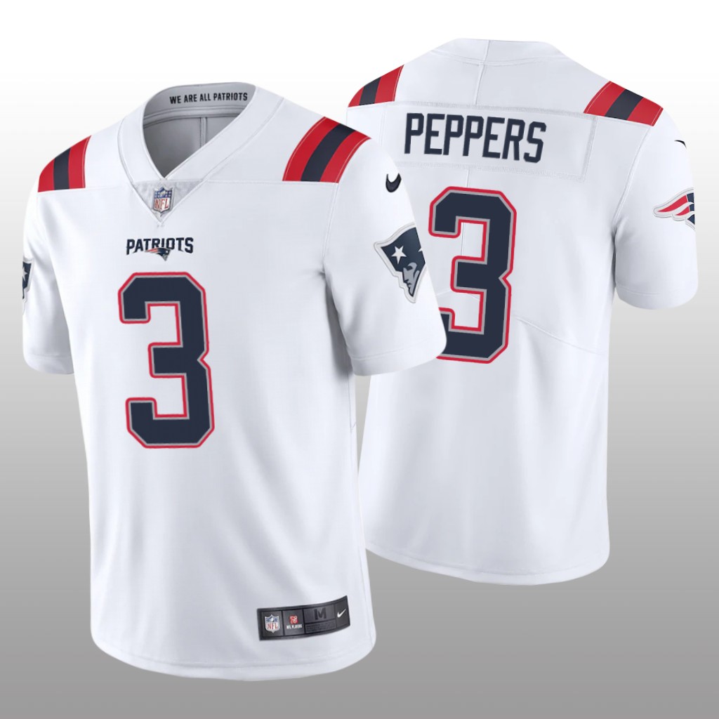 New England Patriots Jabrill Peppers White Jersey Vapor Limited - Men's