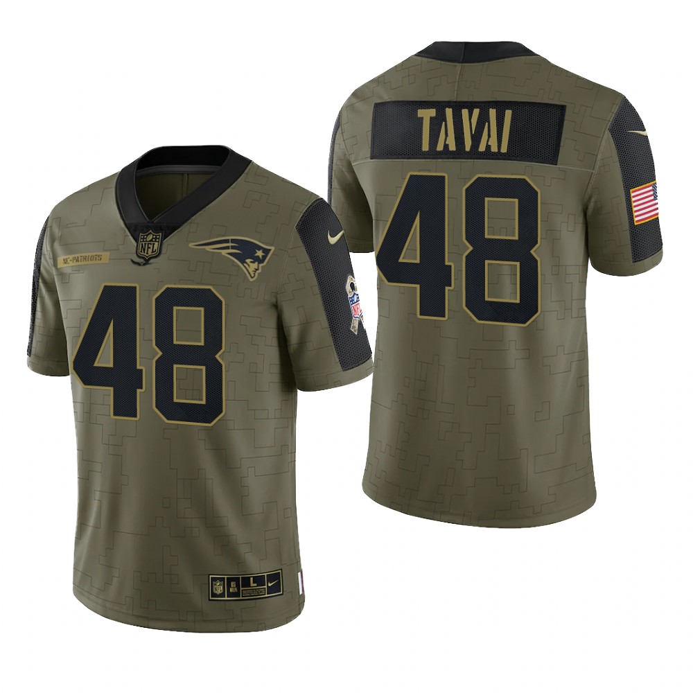 New England Patriots Jahlani Tavai Olive Limited Jersey 2021 Salute To Service - Men's