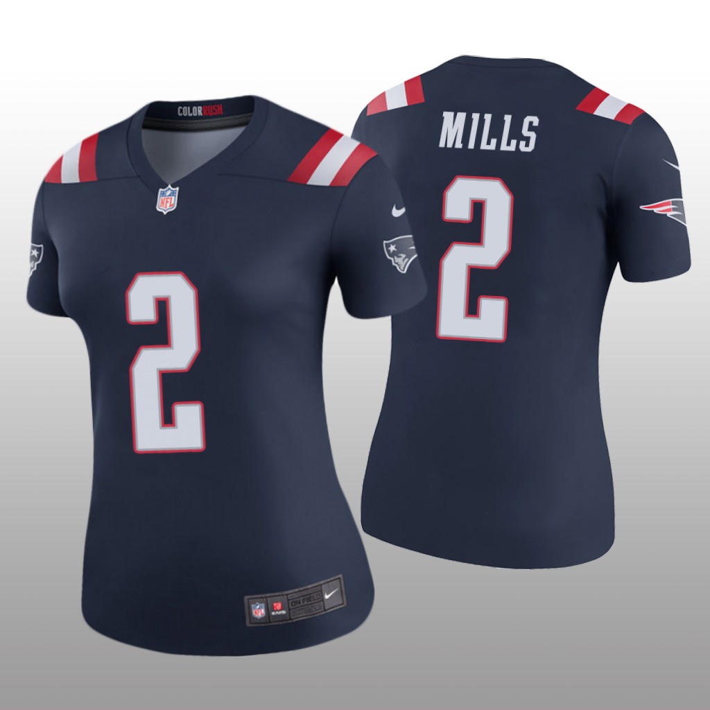 New England Patriots Jalen Mills Navy Jersey Color Rush Legend - Women's