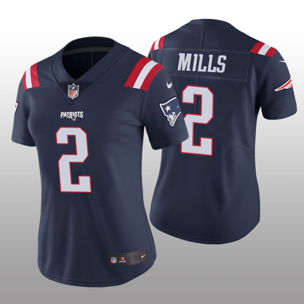 New England Patriots Jalen Mills Navy Jersey Color Rush Limited - Women's