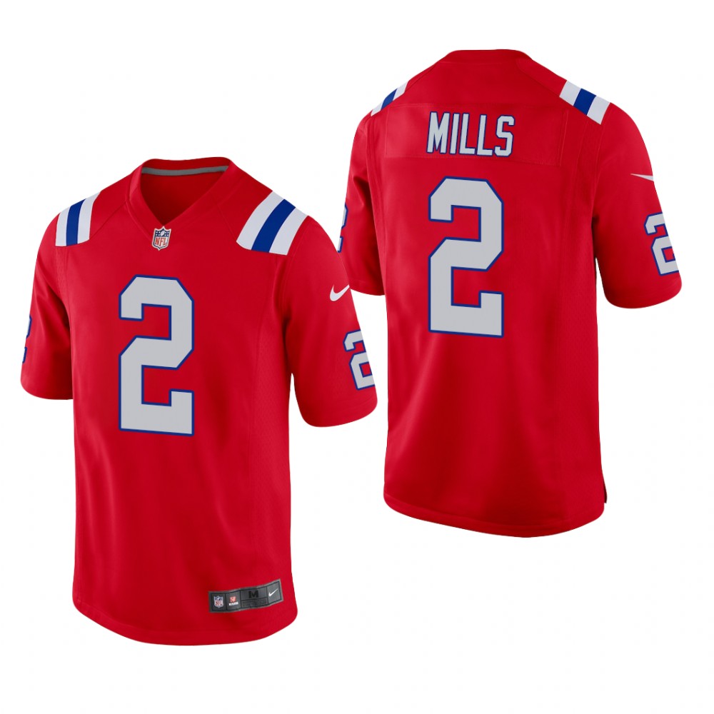 New England Patriots Jalen Mills Red Jersey Alternate Game - Men's