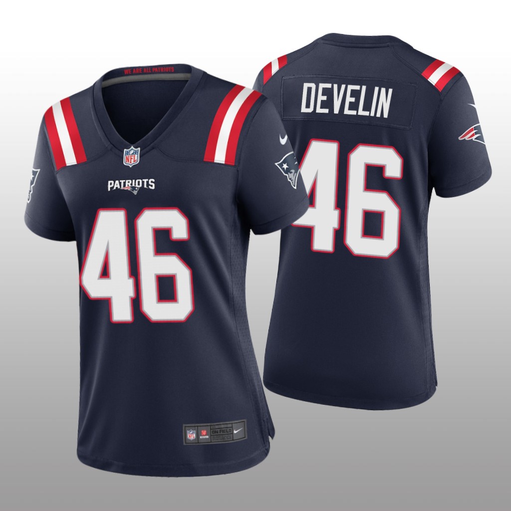 New England Patriots James Develin Navy Jersey Game - Women's