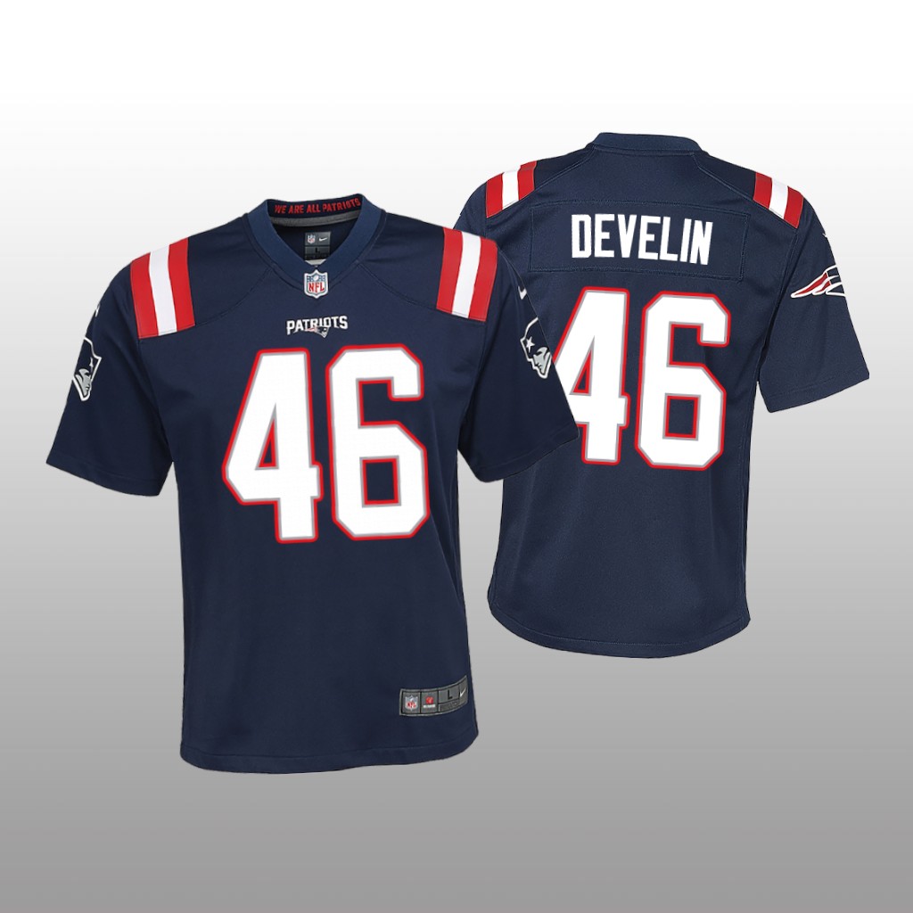 New England Patriots James Develin Navy Jersey Game - Youth