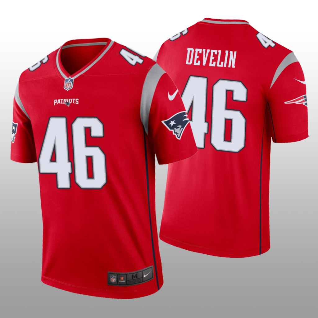 New England Patriots James Develin Red Jersey Inverted Legend - Men's