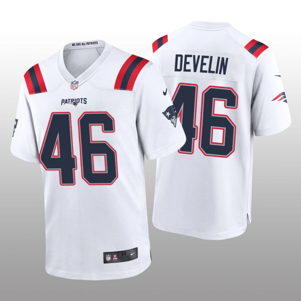 New England Patriots James Develin White Jersey Game - Men's