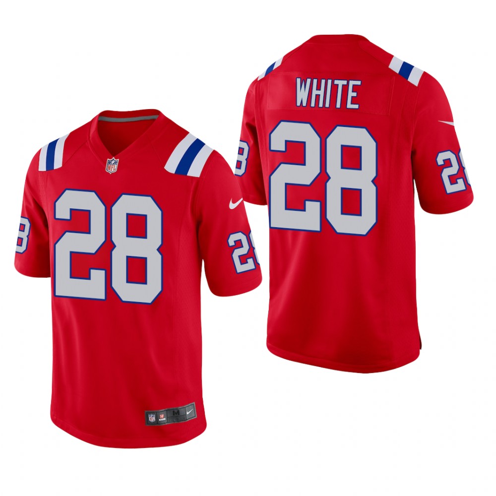 New England Patriots James White Red Jersey Alternate Game - Men's