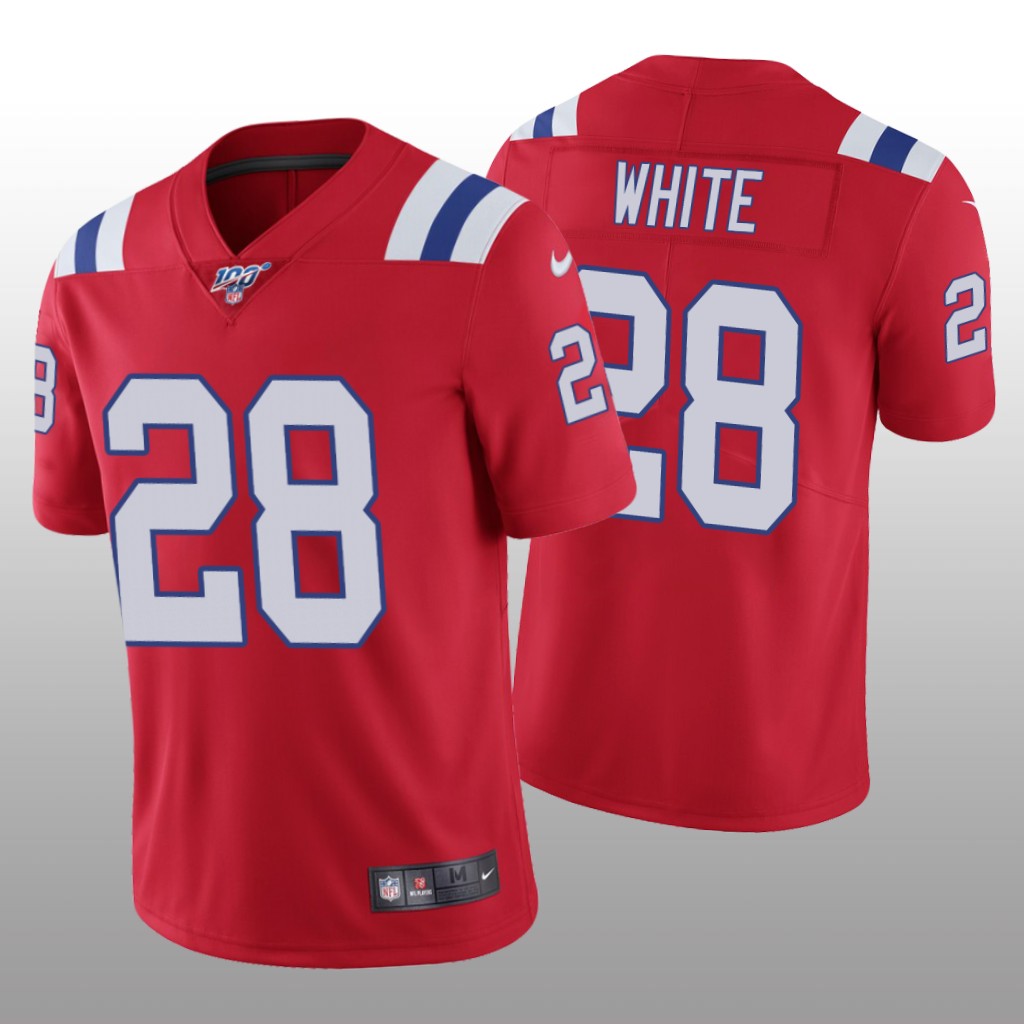 New England Patriots James White Red Vapor Limited Jersey 100th Season - Men's