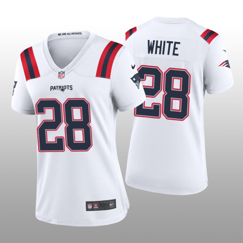 New England Patriots James White White Jersey Game - Women's