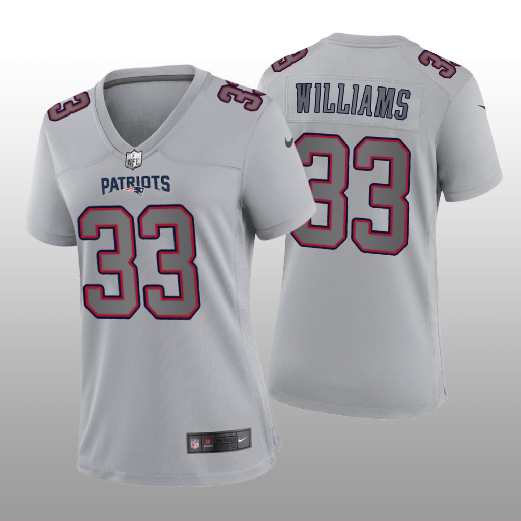 New England Patriots Joejuan Williams Gray Jersey Atmosphere Fashion Game - Women's