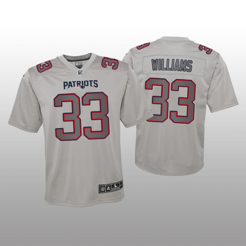 New England Patriots Joejuan Williams Gray Jersey Atmosphere Fashion Game - Youth