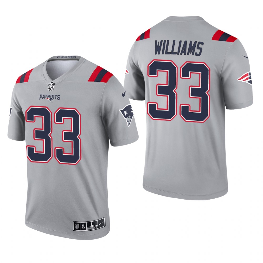 New England Patriots Joejuan Williams Gray Jersey Inverted Legend - Men's