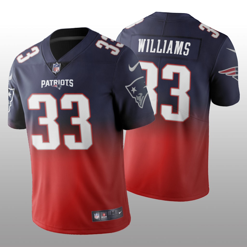 New England Patriots Joejuan Williams Navy Gradient Jersey Color Crash - Men's