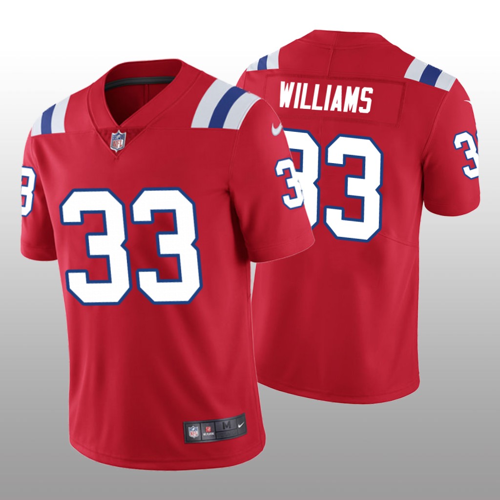 New England Patriots Joejuan Williams Red Jersey Vapor Limited - Men's