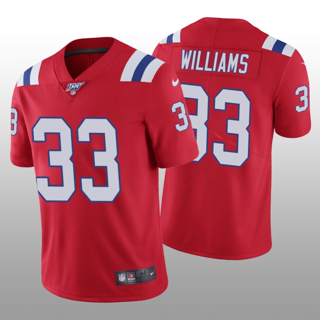 New England Patriots Joejuan Williams Red Vapor Limited Jersey 100th Season - Men's