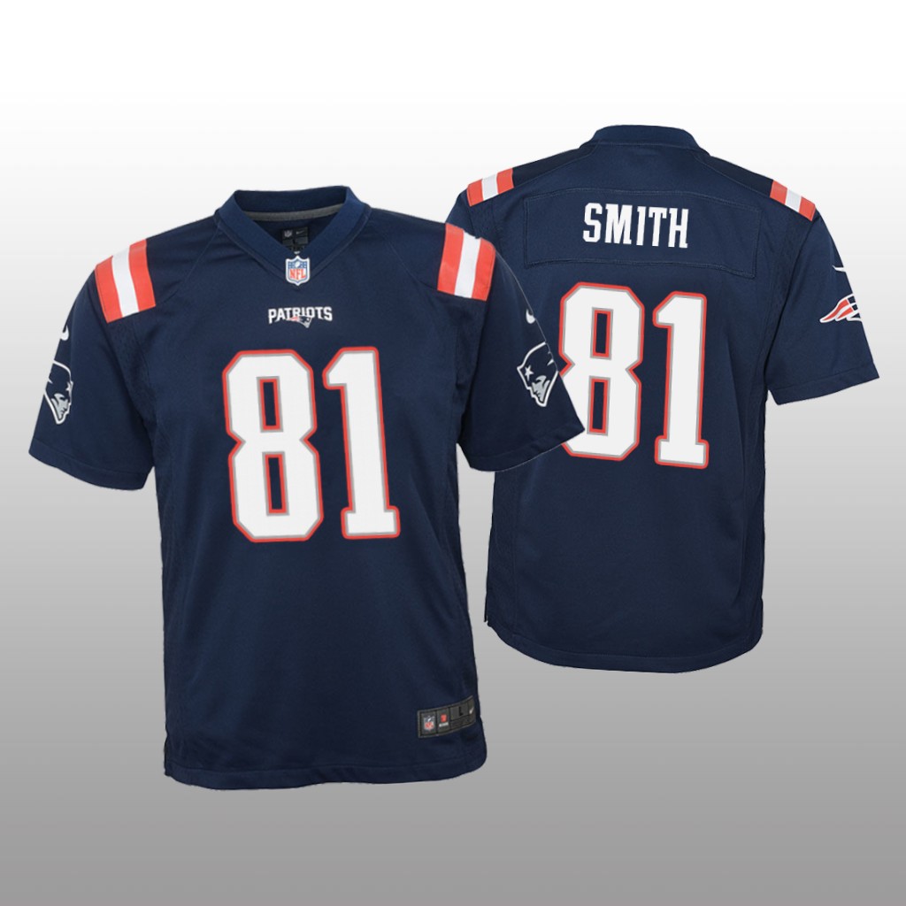 New England Patriots Jonnu Smith Navy Jersey Color Rush Game - Youth