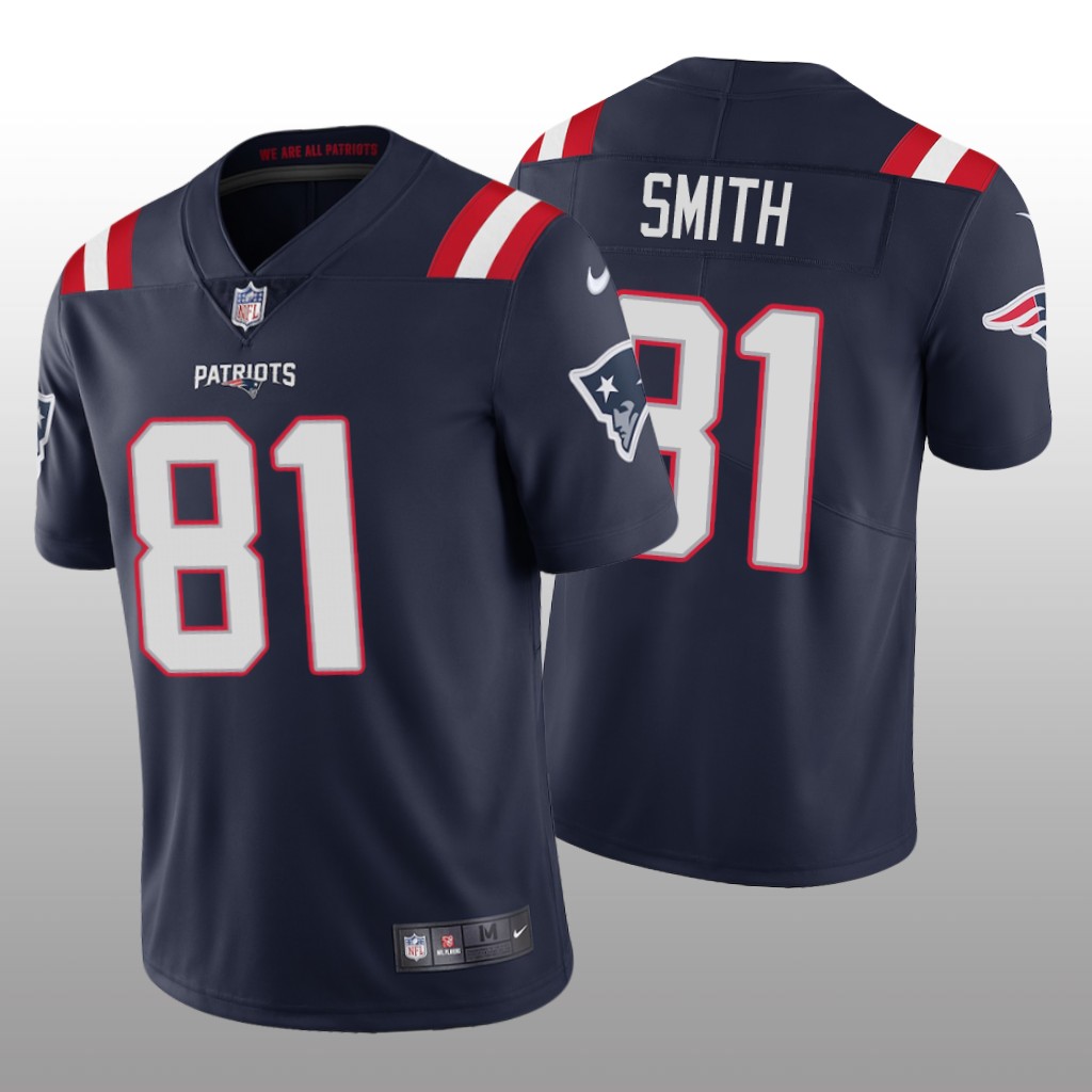 New England Patriots Jonnu Smith Navy Jersey Vapor Limited - Men's