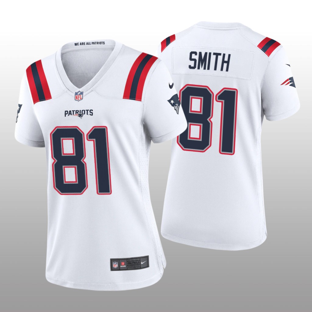 New England Patriots Jonnu Smith White Jersey Game - Women's