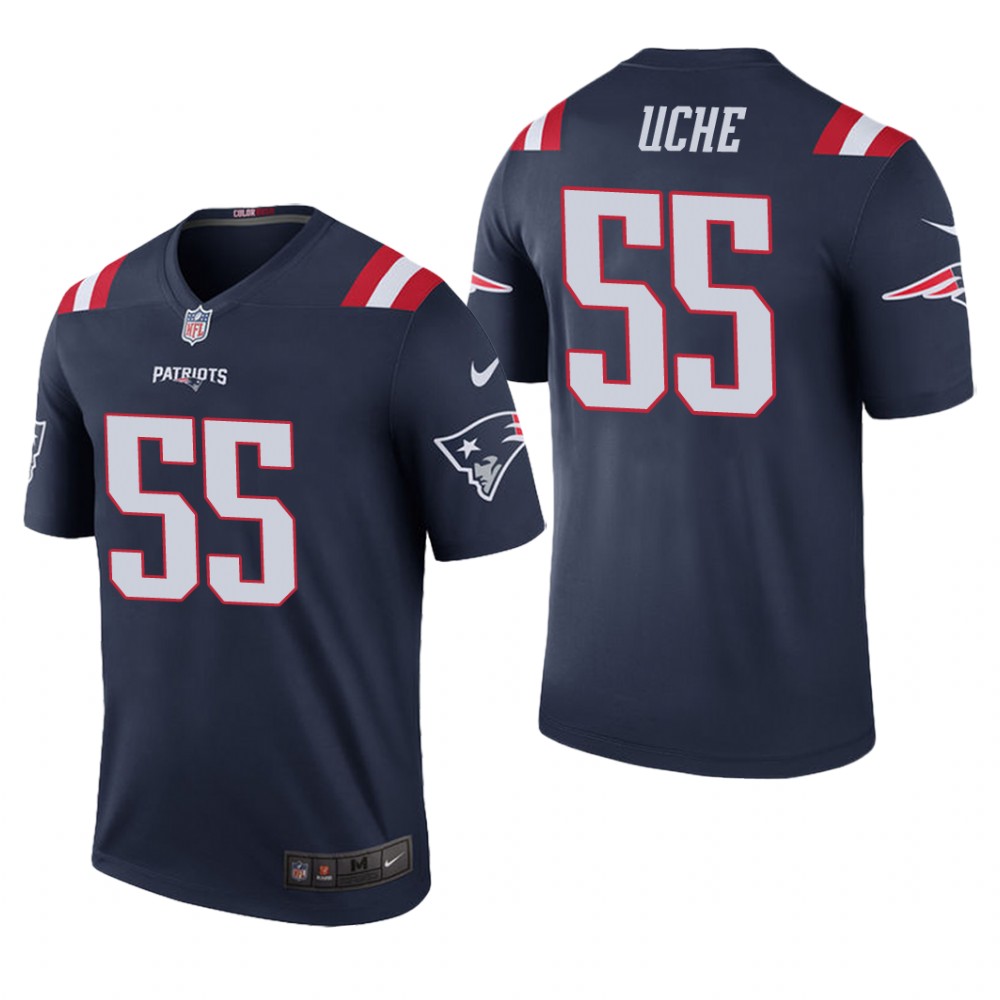 New England Patriots Josh Uche Navy Jersey Color Rush Legend - Men's