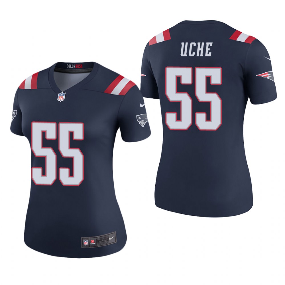 New England Patriots Josh Uche Navy Jersey Color Rush Legend - Women's