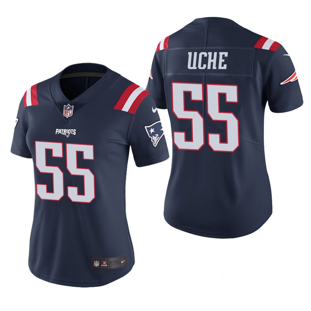 New England Patriots Josh Uche Navy Jersey Color Rush Limited - Women's