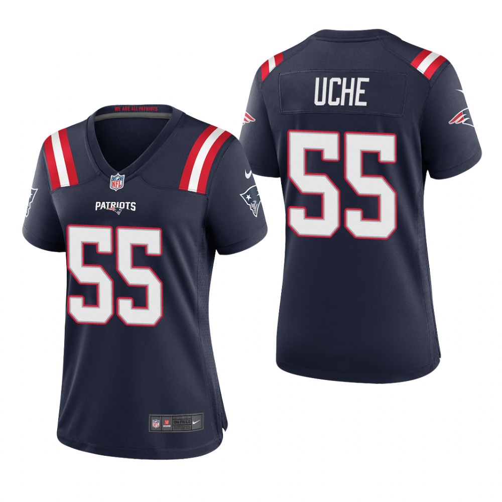 New England Patriots Josh Uche Navy Jersey Game - Women's