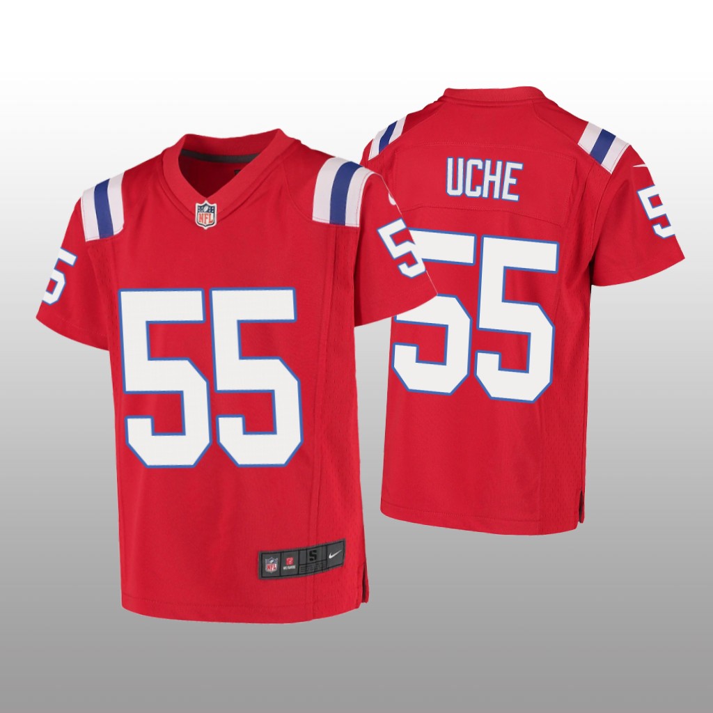 New England Patriots Josh Uche Red Jersey Game - Youth