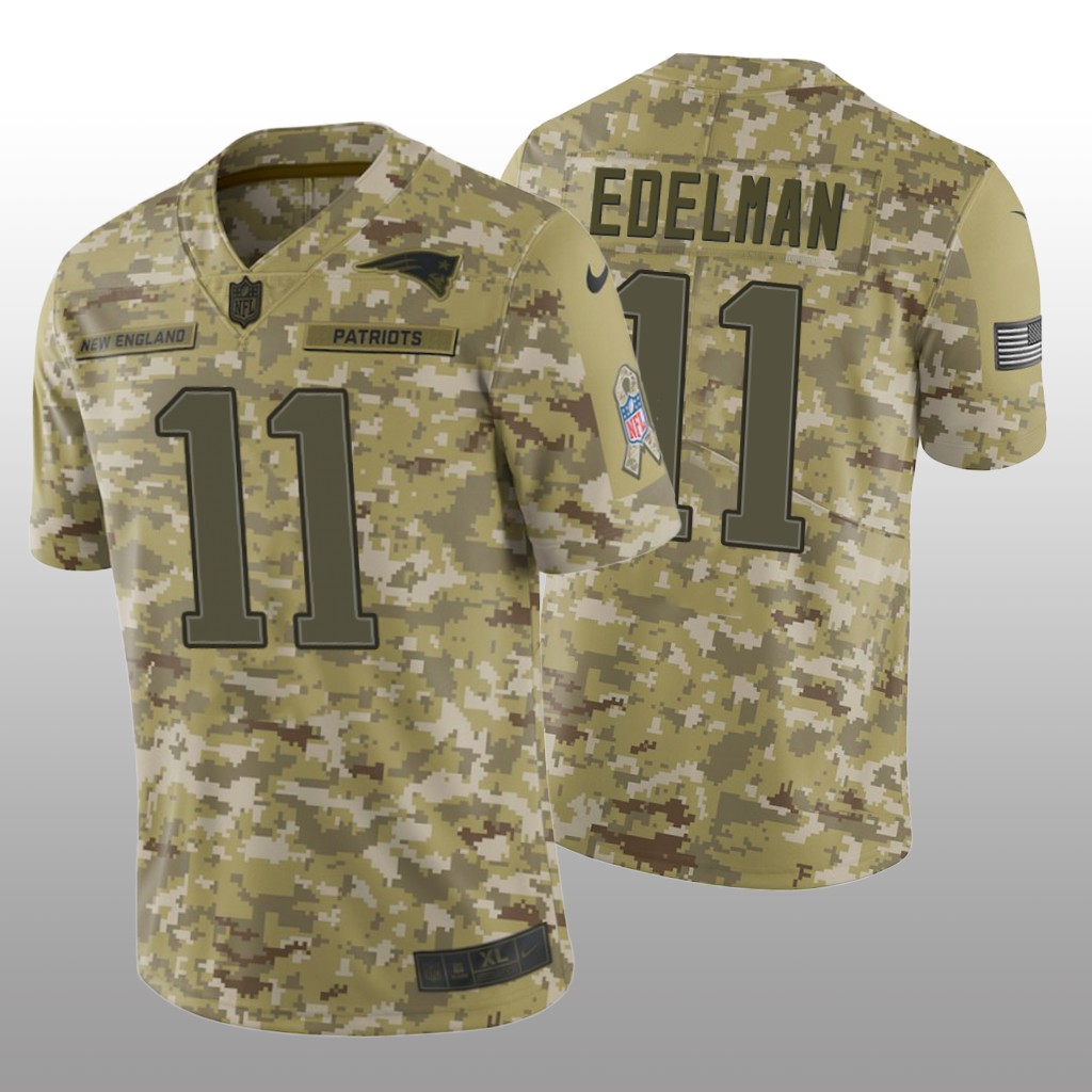 Nike New England Patriots No11 Julian Edelman Camo Men's Stitched NFL Limited 2018 Salute To Service Jersey