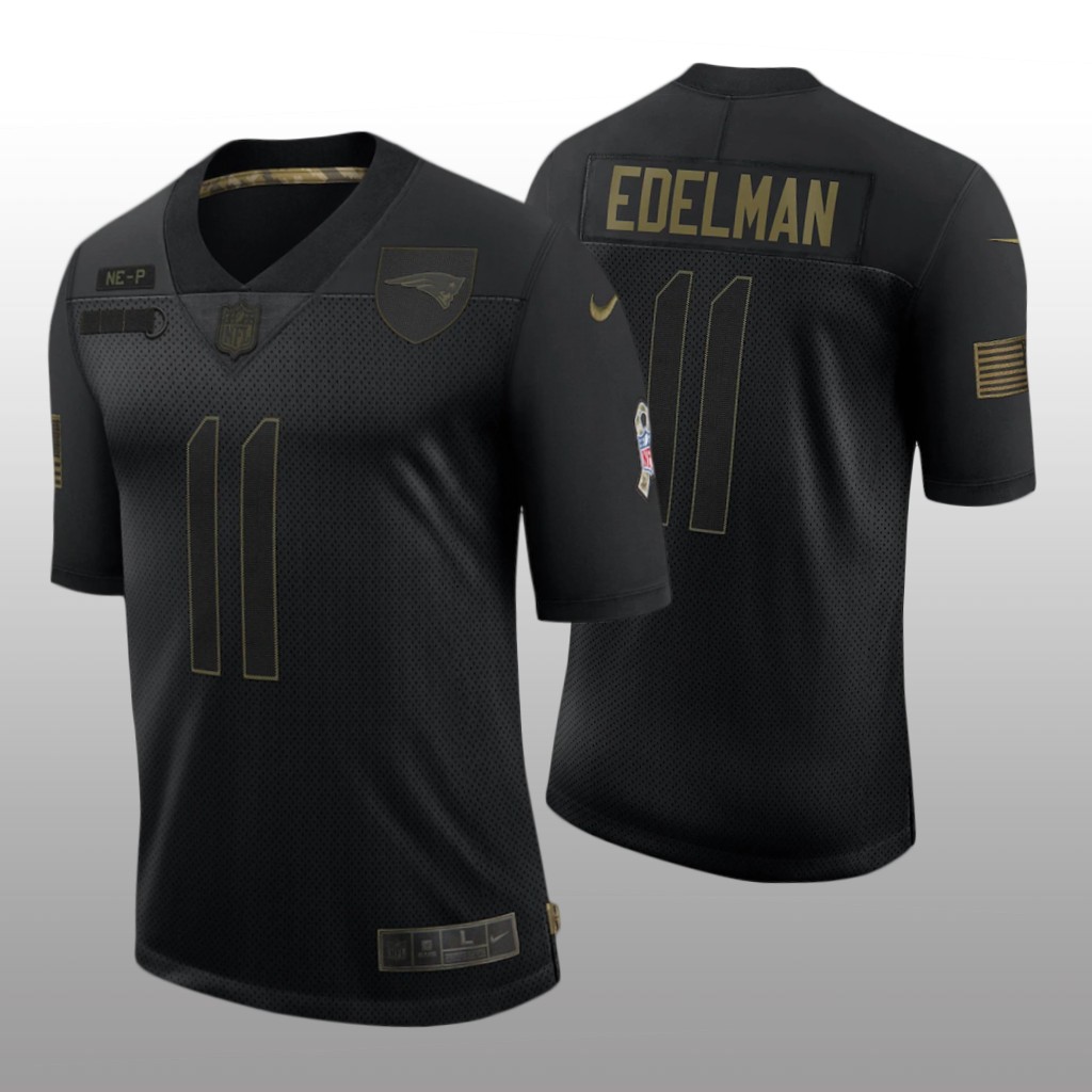 New England Patriots Julian Edelman Black Limited Jersey 2020 Salute to Service - Men's