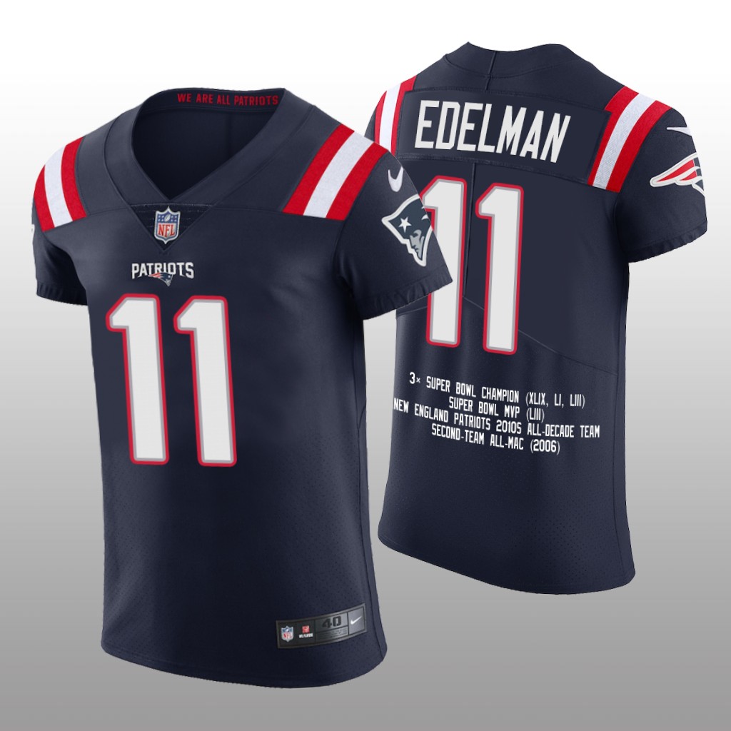 New England Patriots Julian Edelman Navy Awards Career Highlight - Men's