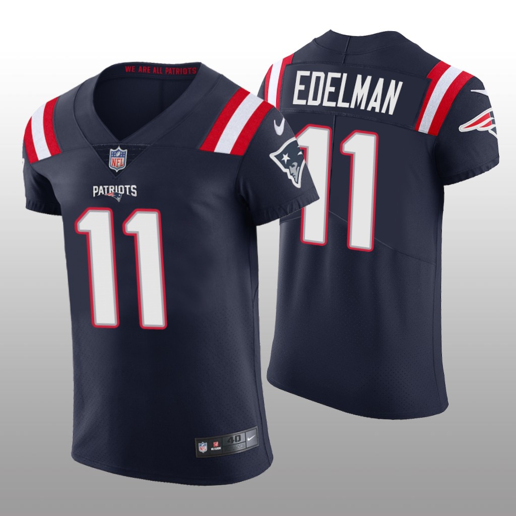 New England Patriots Julian Edelman Navy Jersey Vapor Elite Men's