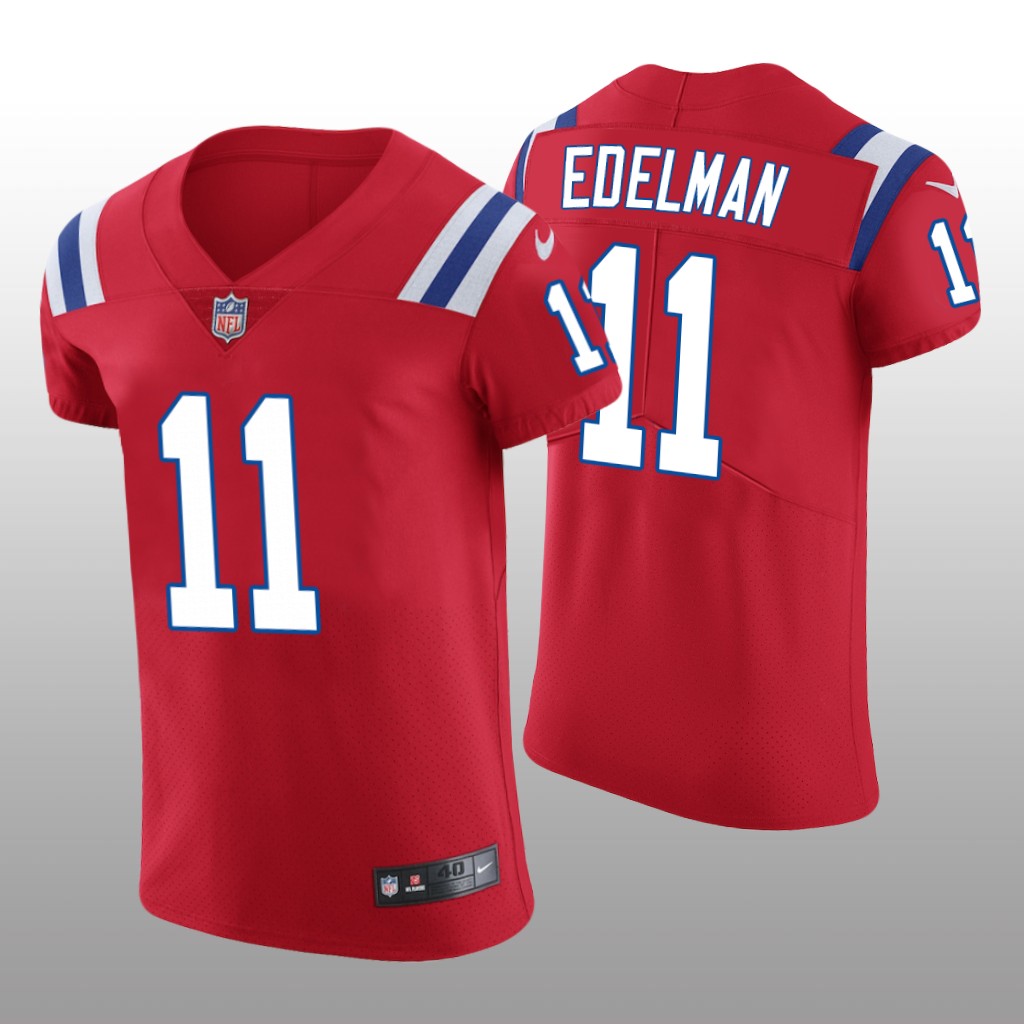 New England Patriots Julian Edelman Red Jersey Vapor Elite Men's