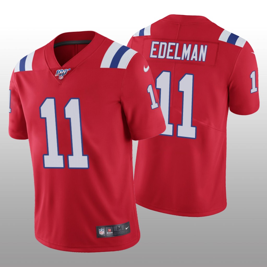 New England Patriots Julian Edelman Red Vapor Limited Jersey 100th Season - Men's