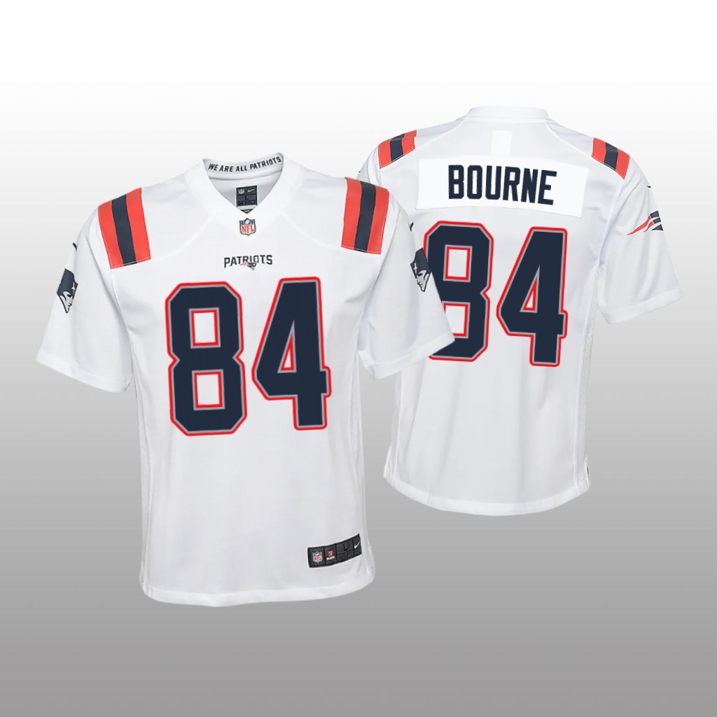 New England Patriots Kendrick Bourne White Jersey Game - Youth